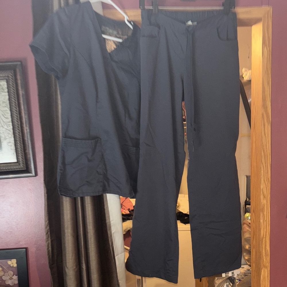 Grey's Anatomy Black Straight Leg Pants & Top Set